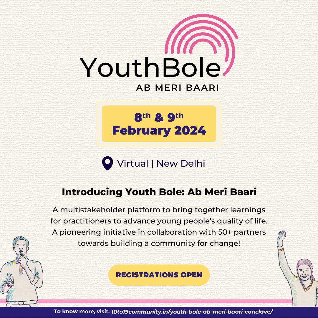 We are thrilled to be part of the #YouthBoleAbMeriBaari Conclave, a platform uniting diverse voices to catalyze action towards enhancing young people’s quality of life. Looking forward to engaging in various dialogues @dasra instagram.com/p/C21sNmWSVKE/…