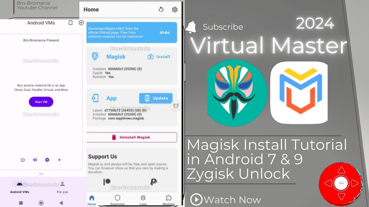 bmbromania's tweet photo. Virtual Master 2024 How To Install Magisk in Android 7 And 9 Zygisk Unlock Tutorial
Tutorial
https://t.co/puvU4N8r12
#VirtualMaster #virtual #android #magisk #delta #noroot https://t.co/74ho0fMefE