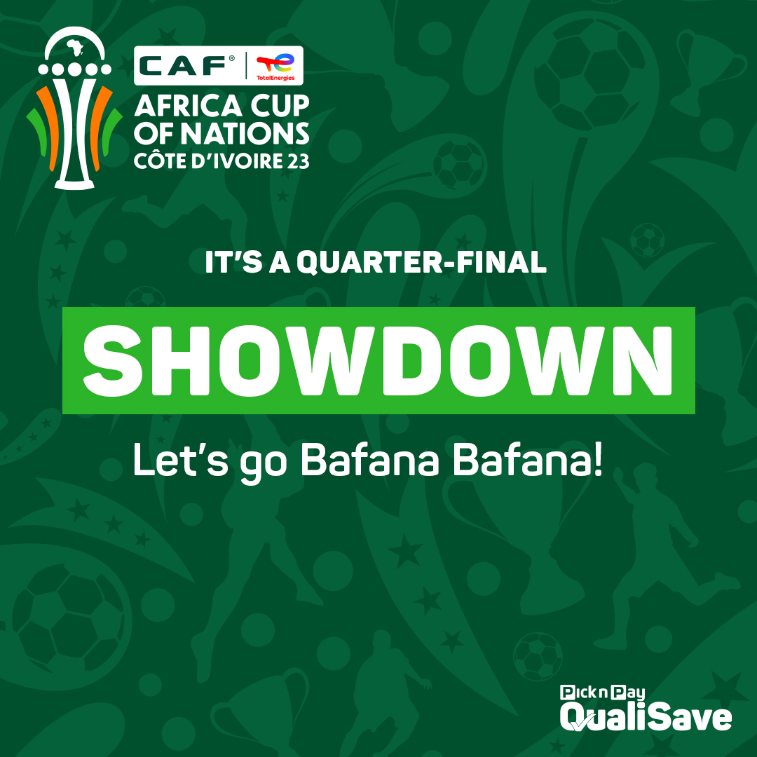 Pick n Pay QualiSave (@pnpqualisave) on Twitter photo Let’s support our boys as they compete tonight in the AFCON Quarter-Final match against Cape Verde at 10pm. The Charles Konan Banny Stadium in Ivory Coast is where all the action will go down. So, here to goals and glory for <a href="/BafanaBafana/">Bafana Bafana</a>! Go team! #QSForBafana Let’s support our boys as they compete tonight in the AFCON Quarter-Final match against Cape Verde at 10pm. The Charles Konan Banny Stadium in Ivory Coast is where all the action will go down. So, here to goals and glory for <a href="/BafanaBafana/">Bafana Bafana</a>! Go team! #QSForBafana