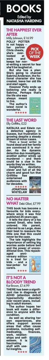 Books about starting anew, murder, dealing with big feelings and ADHD in this week's column. @ellygriffiths @millyjohnson @KidsBloomsbury @katbrown