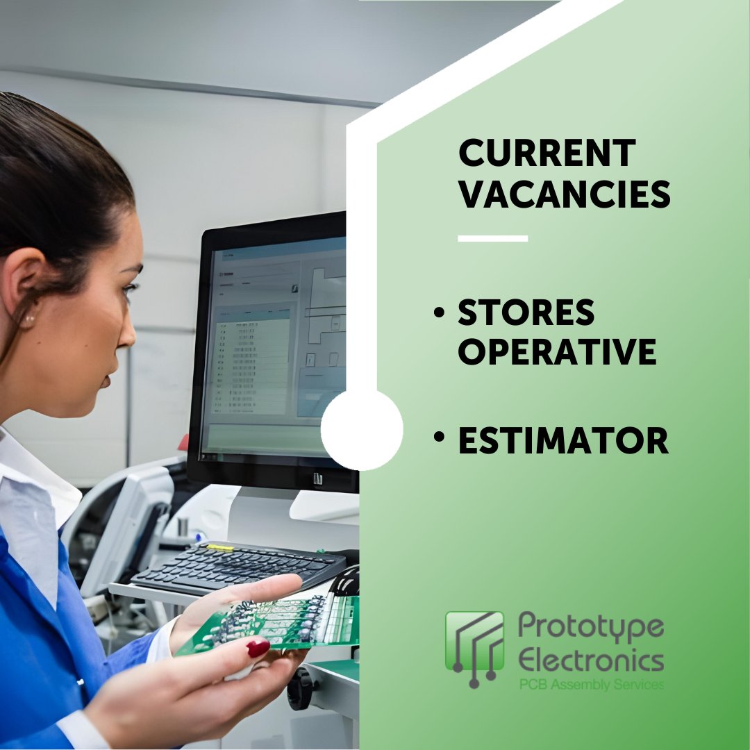 PrototypeElect's tweet image. Have you ever considered a role in #PCBmanufacturing? We currently have two vacancies:

‣ Stores Operative Part-time (Mon-Thurs 10am-2pm)
‣ Estimator

For a full job description, visit: bit.ly/3NicL7N  

#UKEng #UKMfg #Electronics #NowHiring #Vacancy #DorsetJobs