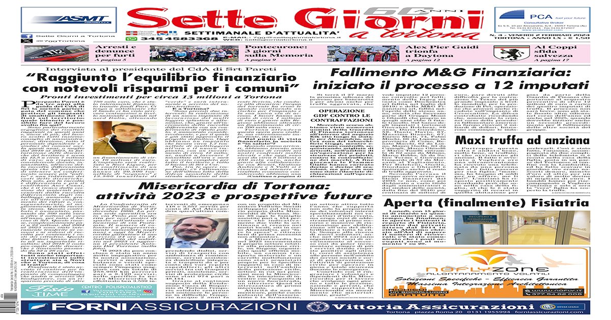𝗟𝗔 𝗣𝗔𝗚𝗜𝗡𝗔 𝗙𝗟𝗔𝗦𝗛 𝗗𝗜 𝗦𝗘𝗧𝗧𝗘 𝗚𝗜𝗢𝗥𝗡𝗜 
𝗡. 𝟰 𝗱𝗲𝗹 𝟮.𝟮.𝟮𝟬𝟮𝟰
➡️ settegiorniatortona.it/2024/02/02/la-…