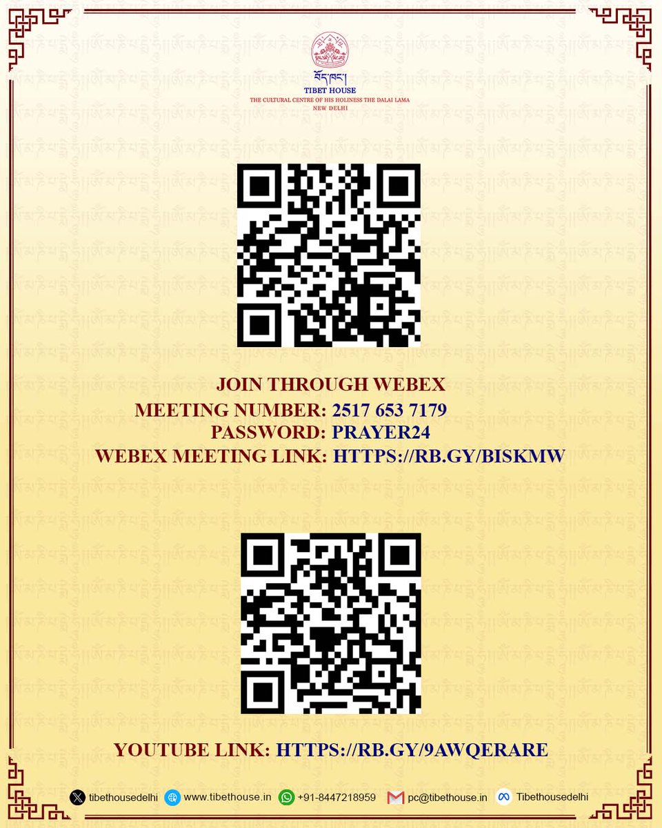 It is with great sadness to inform the loss of H.E. Doboom Rinpoche, a great Scholar, Practitioner, and Innovator. H.E. Doboom Tulku Rinpoche served as the Director of Tibet House for 3 decades till 2011. 

We welcome you all for the prayer meet on 6th February, 2024.