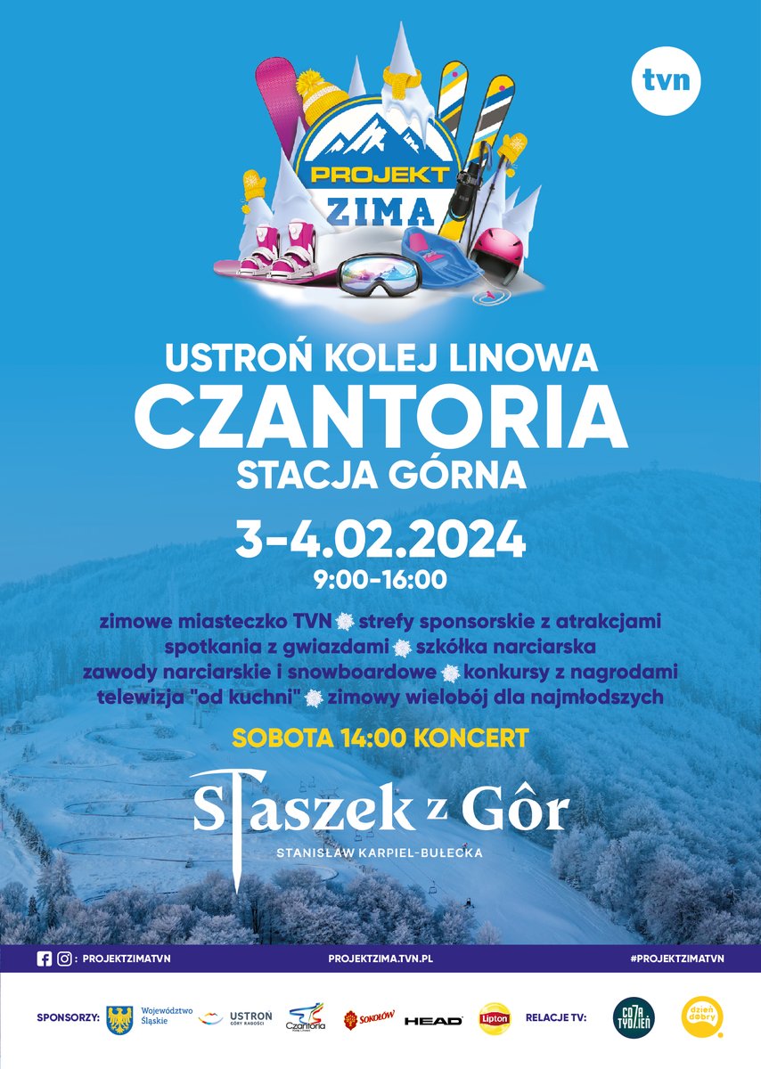 Zapraszam! W ten weekend w <a href="/MiastoU/">Miasto Ustroń</a>! 
#ProjektZimaTVN #Czantoria #Śląskie
