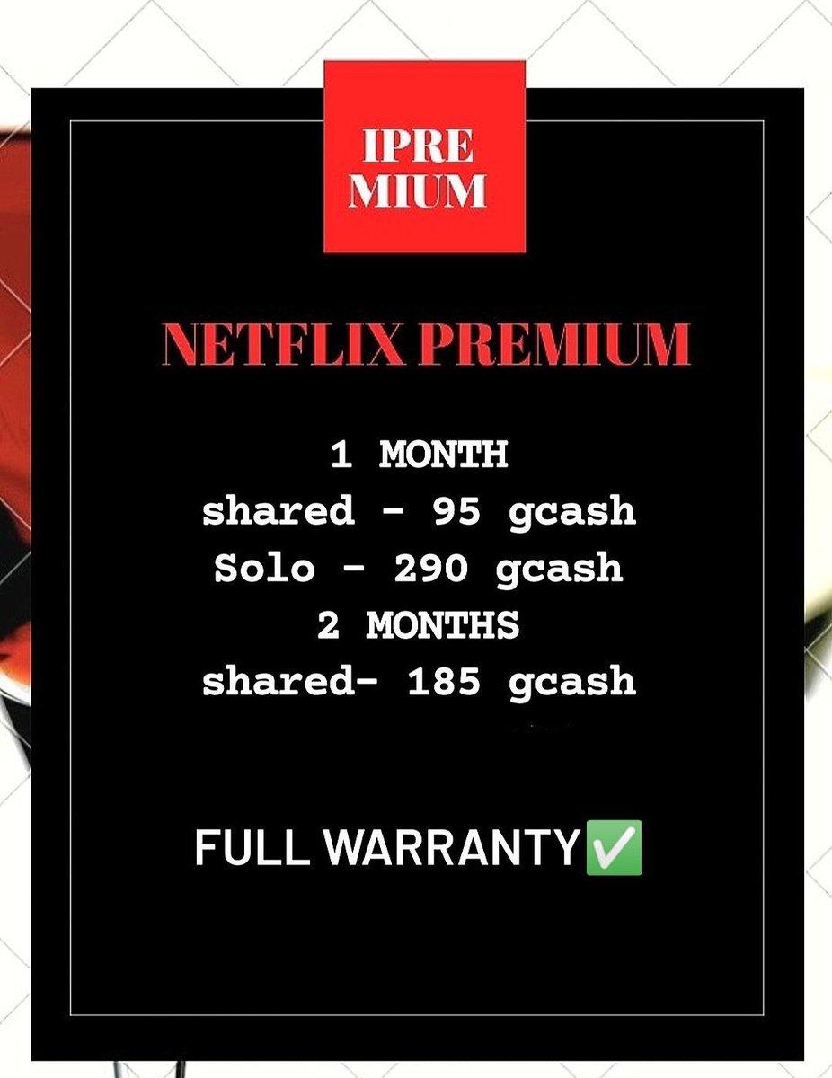 prems_home's tweet photo. SALE‼️SALE‼️SALE‼️

HELLO GUYS! LOOKING FOR CHEAP PREMIUM ACCS? CHECK THIS OUT!

📍FULL WARRANTY
📍LEGIT PREMIUM ACCOUNTS
📍TRUSTED SELLER

PRICELIST BELOW✨

MURA NA LEGIT PA👌💯

EST 2020✨

MOP: GCASH, LOAD (+20)

 #ForeverKapamilyaKathryn MAY POGI NA SA PINAS Kim chui Paolo https://t.co/Ymr16yJpiZ