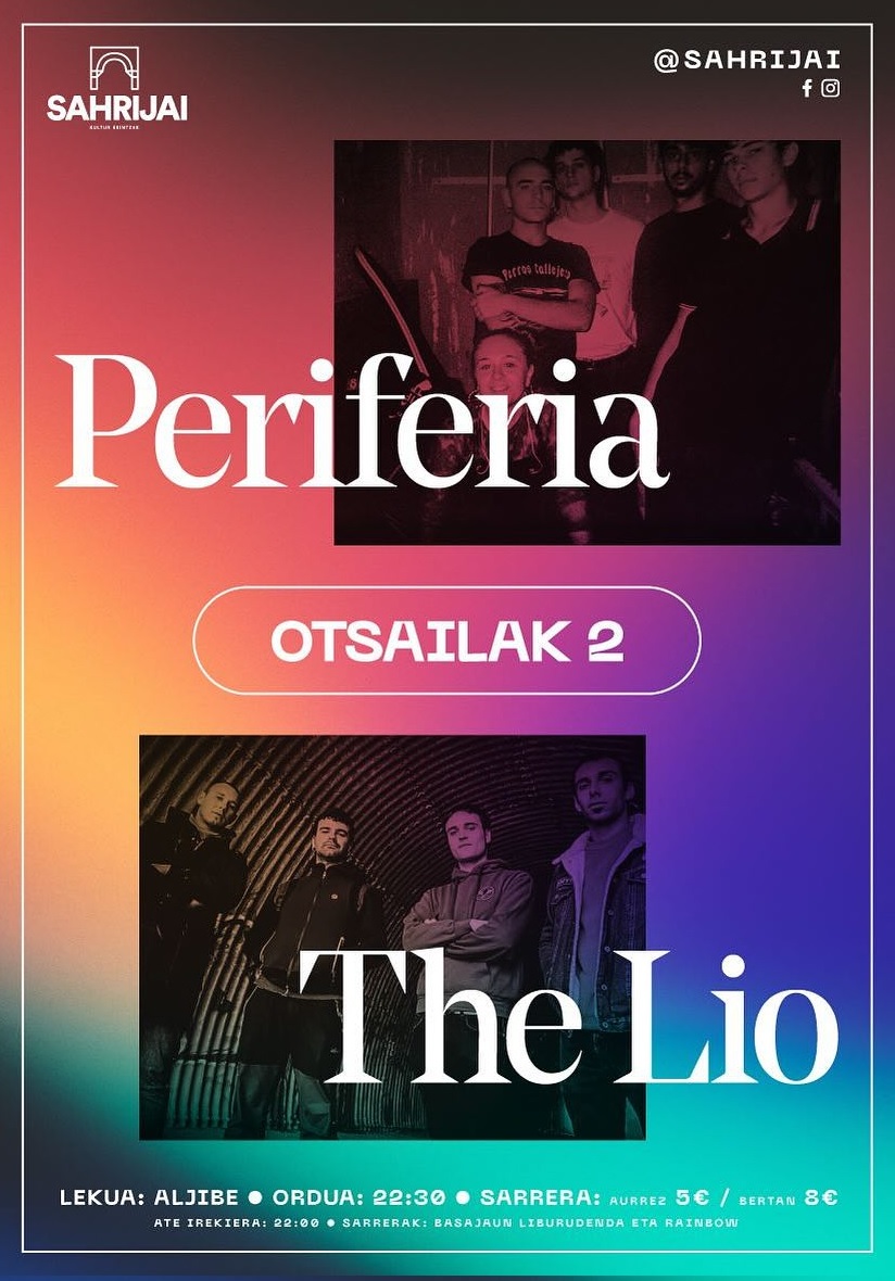 VillabonaUdala's tweet photo. Gaur gaueko 22:30etatik aurrera zuzeneko musika emanaldiak Villabonako Aljibean.
Oraingoan La Roca del Vallès-eko (Kataluina) #Periferia eta Nafarroako #TheLio Punk&Roll taldeak izango dira oholtza gainean.
Anima zaitezte!!!
#Kultura #Musika #Aljibea #AmasaVillabona https://t.co/VaDsa25aY9