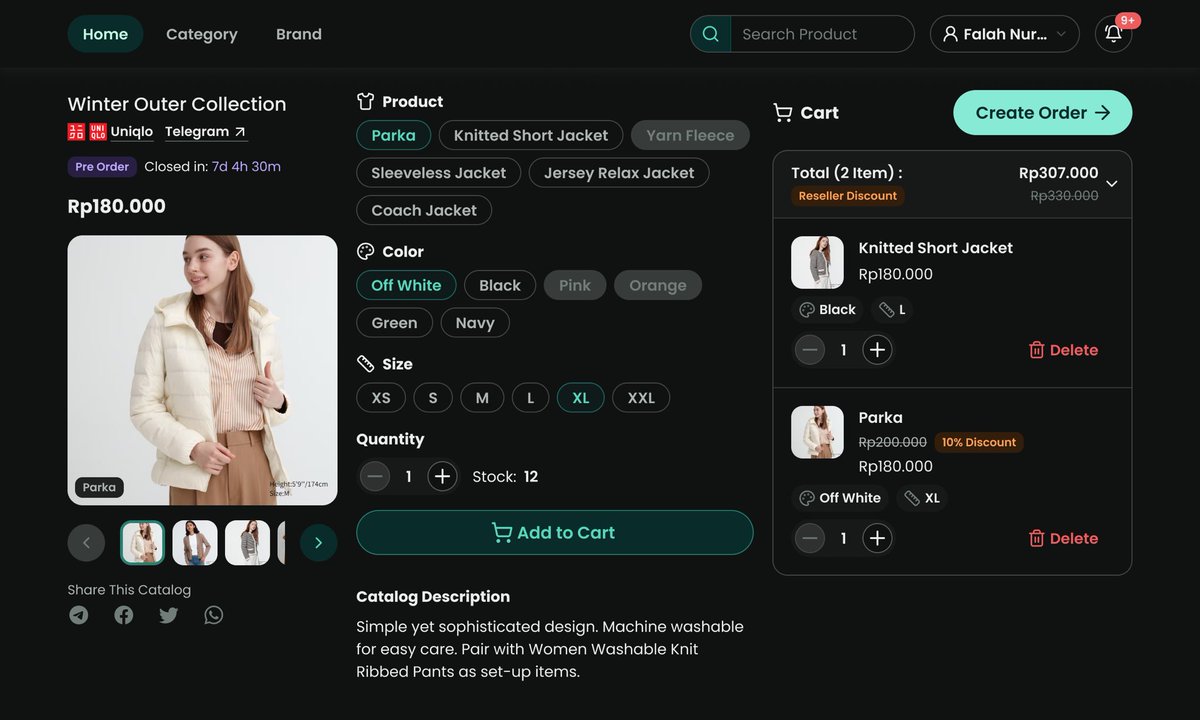 FalahFilano's tweet photo. Recently working on e-commerce website, currently in light mode. Recolor it with radix color theme so i can get dark mode version https://t.co/MZbCcvo7BT