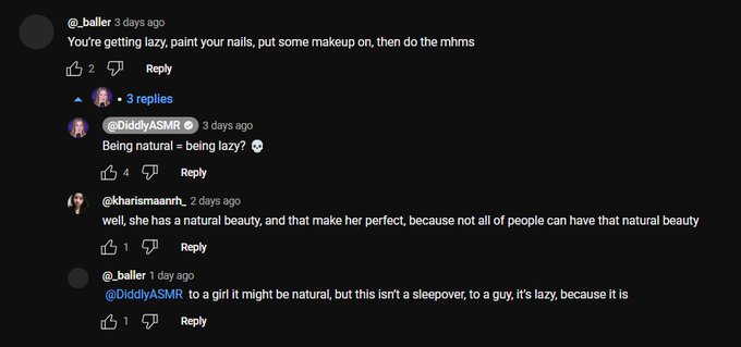 Getting hate for not wearing enough makeup is wild 💀  I'd be lying if I said I wasn't envious that male
