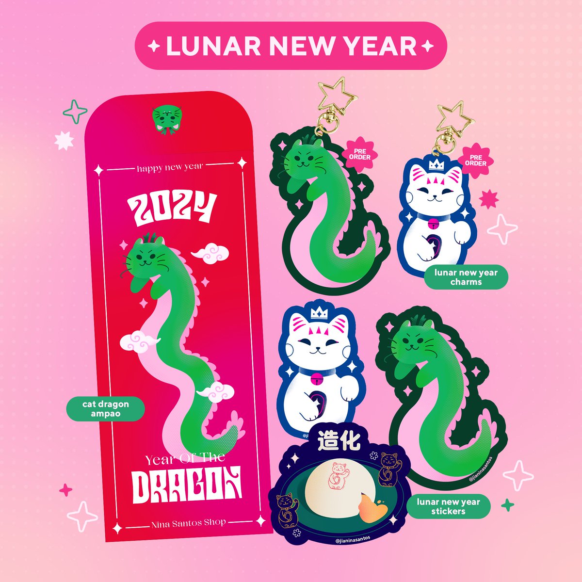 jianinasantos's tweet image. Feb Shop Update is here 🐲🌷🍓 ✨

✸ Lunar New Year collection
✸ Valentine's Day collection
✸ Cat Love plushie (avail online/ komiket feb)
✸ Splatoon: Side Order collection

🛒:shopee.ph/jianinasantos (1/2)
#artph #shopupdate #catmerch #lunarnewyear #valentines