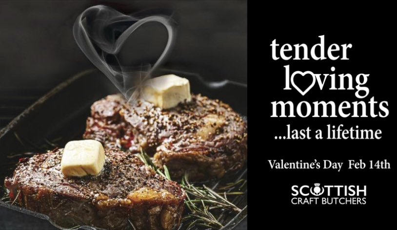 Love is in the air! Special moments deserve the very best. Impress your loved one by preparing them a tender steak from your local Scottish Craft Butcher, prepared with passion! Join the love in, those who make food create love! #Valentine #Love #Shoplocal #Scottish #Craftbutcher