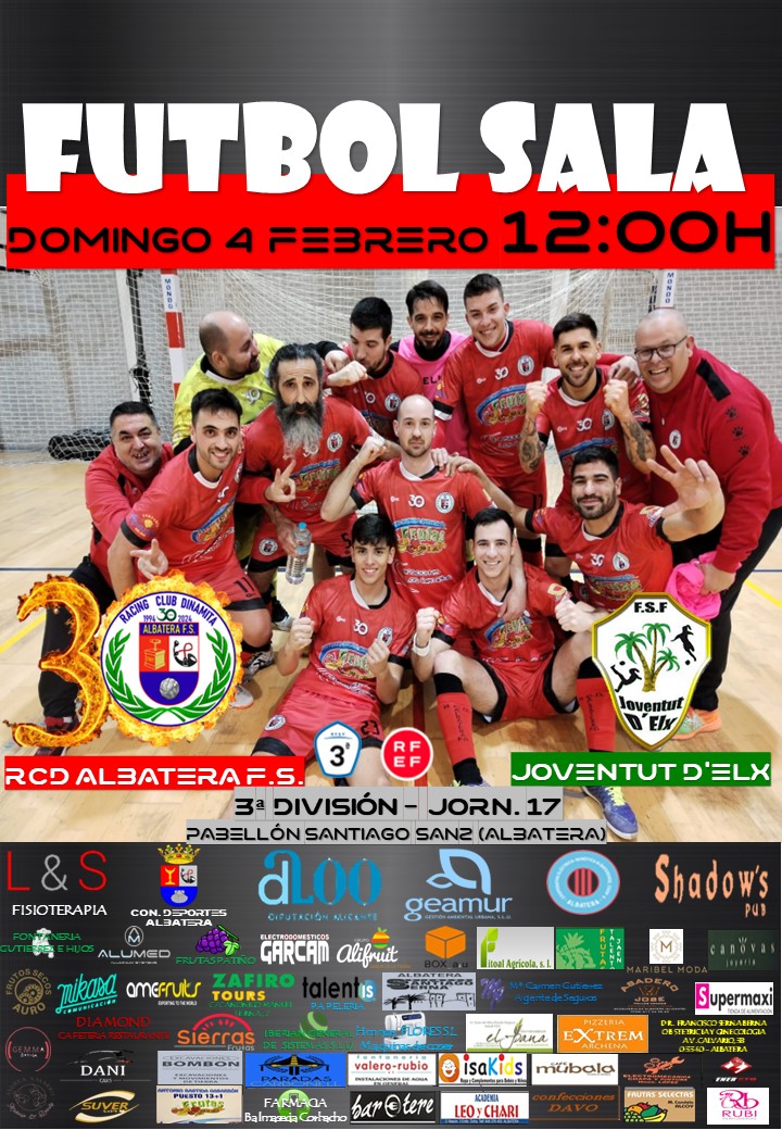 RCDAlbaterafs's tweet photo. 3️⃣a División:
📅 Domingo 4 febrero 
 🕓12:00
📌 Pabellón Santiago Sanz (Albatera)
🗓️ Jornada 17
🔴 @RCDAlbaterafs
🟢 @Joventutdelx https://t.co/mnSPFWU4MC