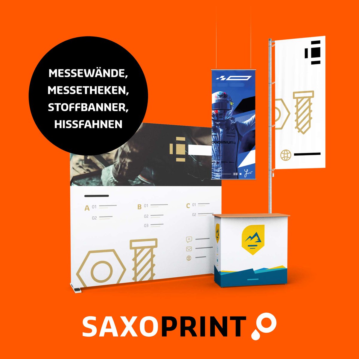 Wir haben Hissfahnen,  Messewände und -theken sowie Stoffbanner in unser Bestpreis-Portfolio aufgenommen und bieten dir diese #Werbetechnik zu unschlagbaren Preisen an. 👉 smpl.is/8llvj