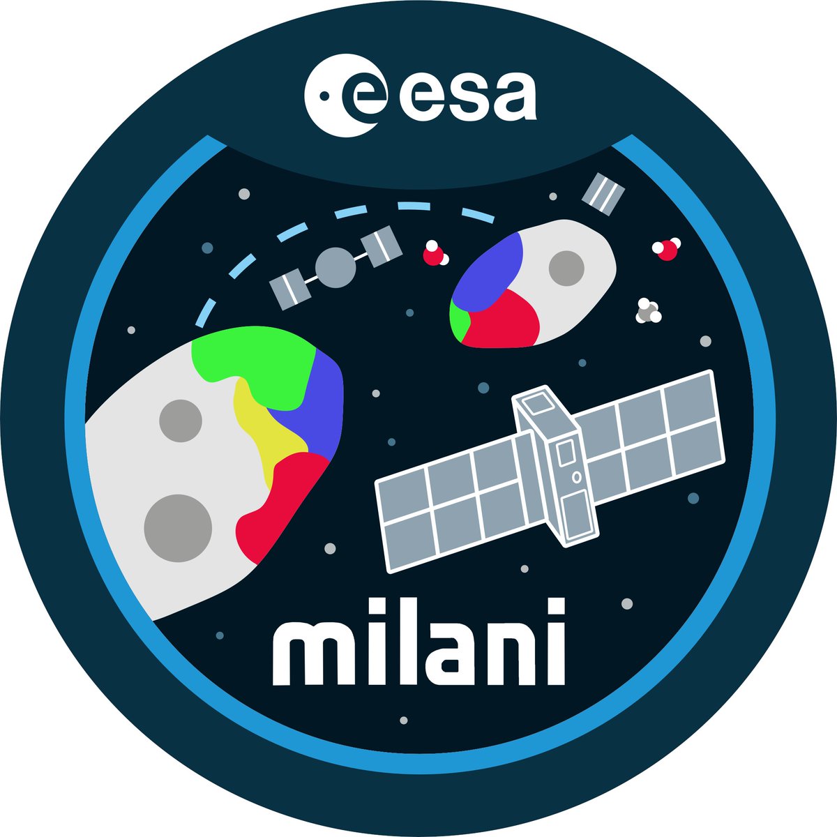 Astro_Aure's tweet photo. Voilà ma proposition pour le patch de mission du CubeSat Milani qui accompagnera la mission @esa  #HeraMission 😁 Milani emporte deux instruments : une caméra hyperspectrale et un thermogravimètre qui analysera les composés volatiles relâchés lors de l'impact de DART
#MilaniPatch https://t.co/cNyuc1pqzO