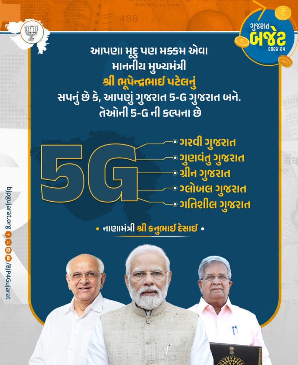 PradipsinhGuj's tweet photo. 5G ગુજરાત... 

#ViksitGujaratBudget https://t.co/dCChVIs9cL