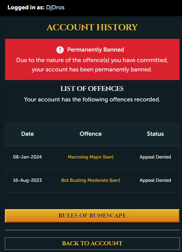 Dimmert's tweet photo. Day 18 of getting someone to look at my account ban.

18 is my lucky number so we can't go wrong here... right?? 

18/1095, 1.64% toward the drop rate. Let's hope I spoon this one.

@OldSchoolRS https://t.co/ptHqgXaOFK