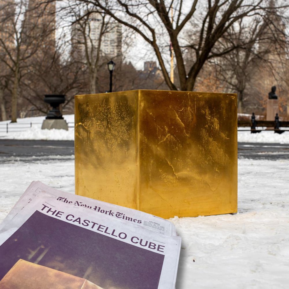 castellocoin's tweet photo. Please remember, 2 years ago on 2.2.22 our golden cube was presented for the first time in Central Park New York.

#exhibition #remember #castellocube #castellocoin #caststudio https://t.co/XSfX84HaDD