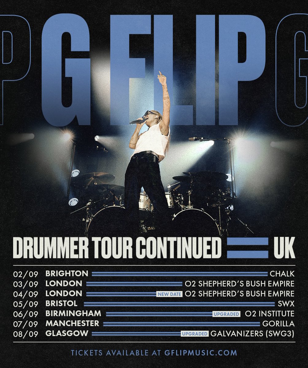 all UK tickets on sale now! US and Aus shows are on sale too :) gflipmusic.com/tour