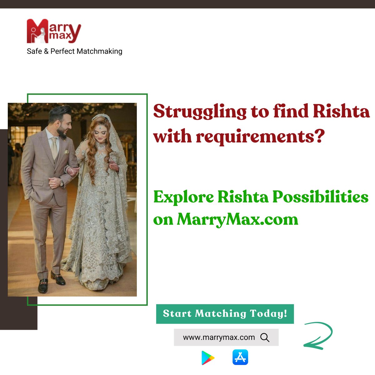 marrymax's tweet photo. Struggling to find a rishta that meets your specific criteria? https://t.co/dH3N6PxvXn has you covered! Our platform introduces you to a variety of rishta possibilities tailored to your requirements. Join us today to simplify your search and discover the perfect match! #islamabad https://t.co/dzmt4MGr7M