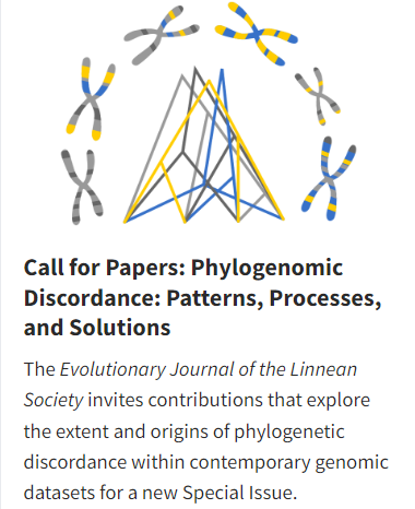 We're excited to announce a Call for Papers for an upcoming special issue of the Evolutionary Journal 'Phylogenomic Discordance', co-hosted by @PKapli, based around the work of @zihengyang! Follow the link below to find out more 👇 academic.oup.com/evolinnean/pag… @LinneanSociety