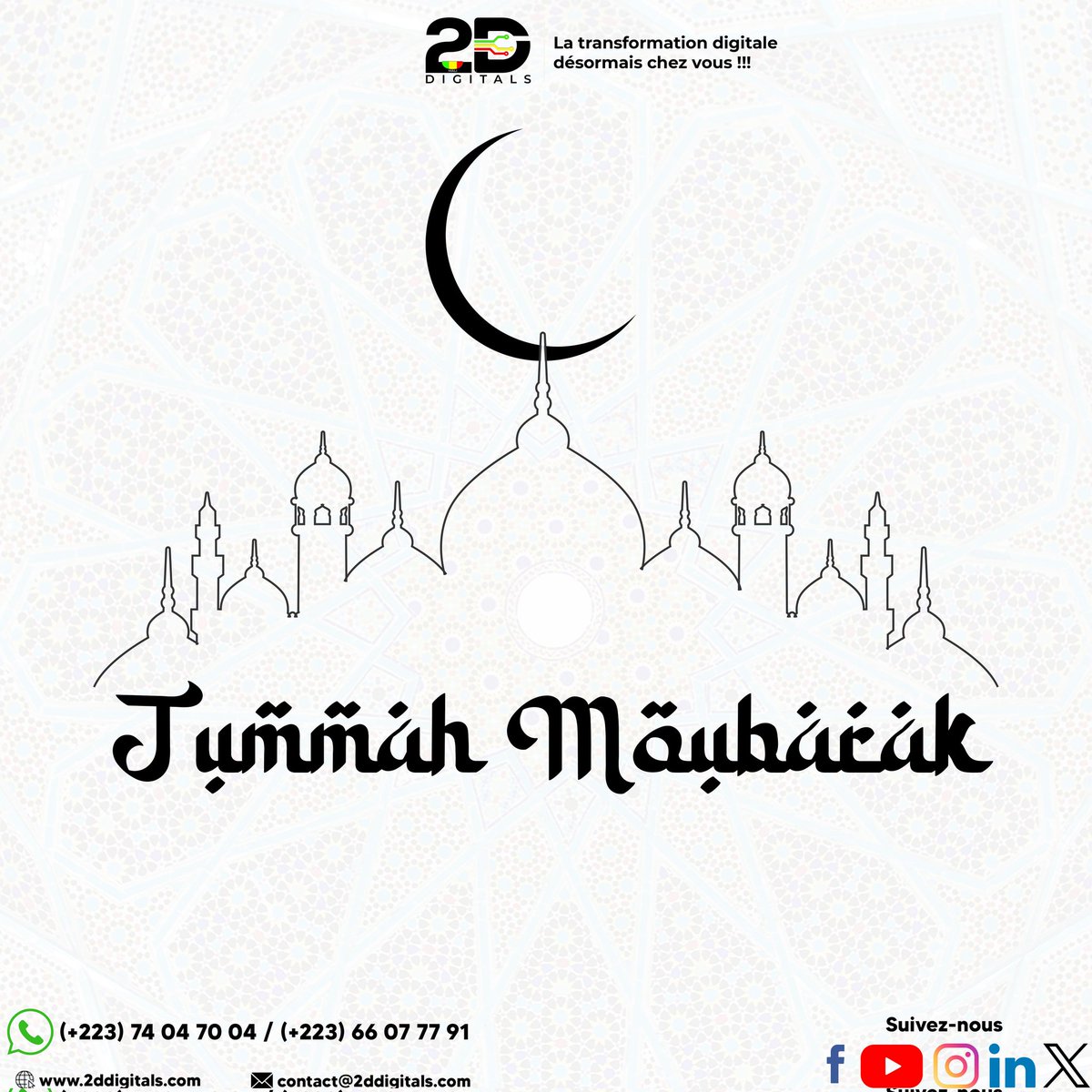 Passez une excellente journée sainte !!!

#JummahMubarack
#weekend
#2ddigitals