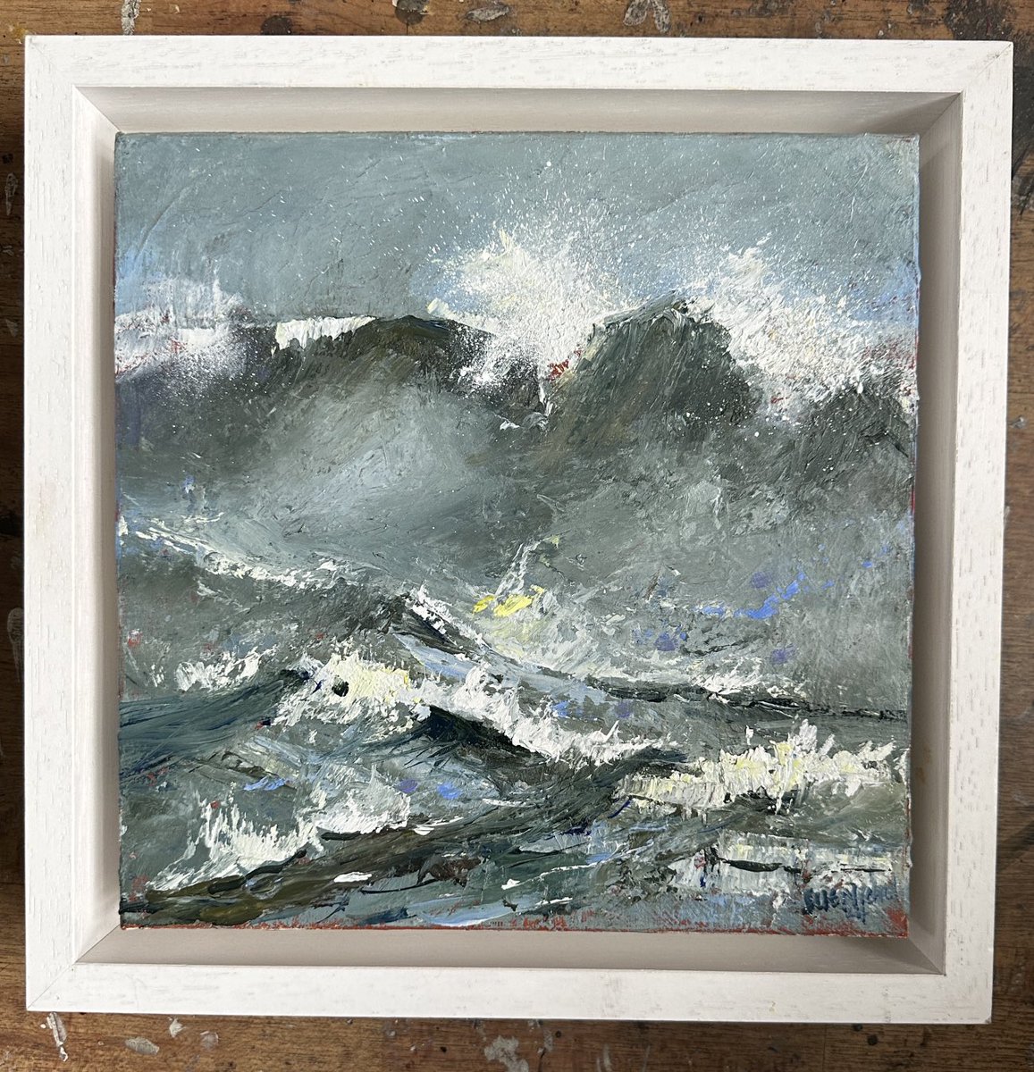 Visibility Good, Sea Phenomenal #shippingforecast  10x10” plus frame #seascape #oils #coldwax