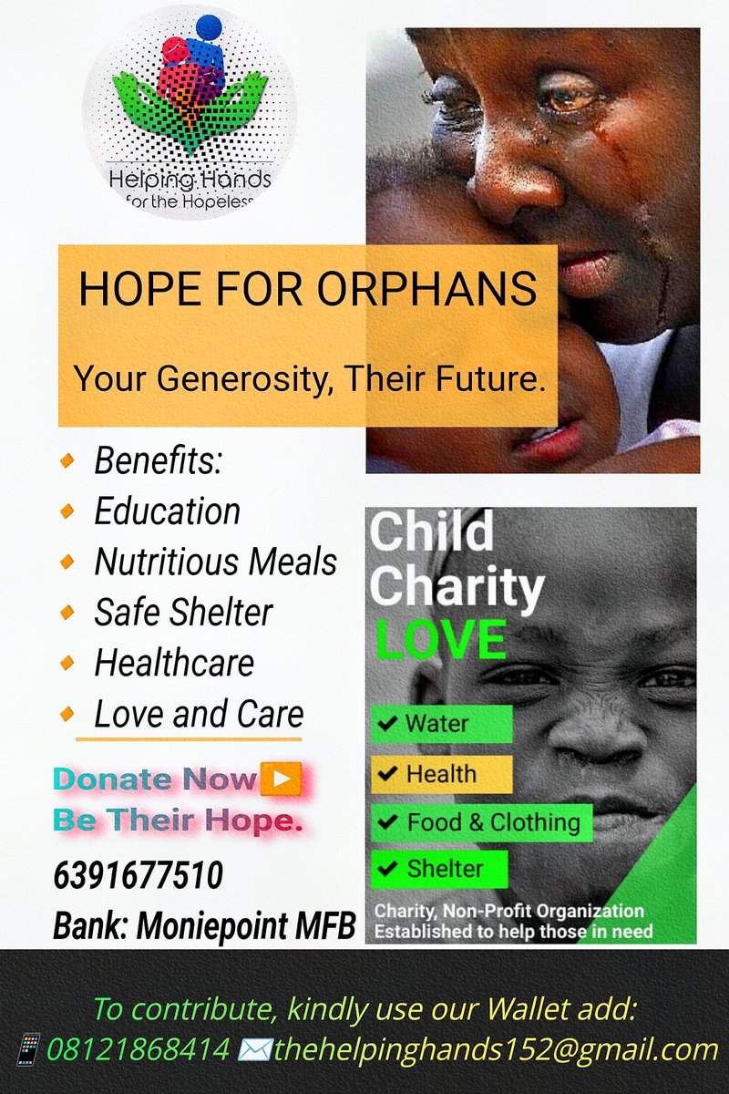 OrphanUnityAid's tweet photo. Dear All,

Let's ponder on ways to support and provide for orphans and the less privileged. They deserve a brighter future. Your consideration and actions matter.

@MrBeast

TE9FSfYYRmQVNpjSKJuuU8S4LdLwkWyR8y    USDT TRC20 

bc1qs3rn4ygaujqvt2p83uhh6623r98zljzt9u9xc8    #BTC https://t.co/LYK4lcj2Zf