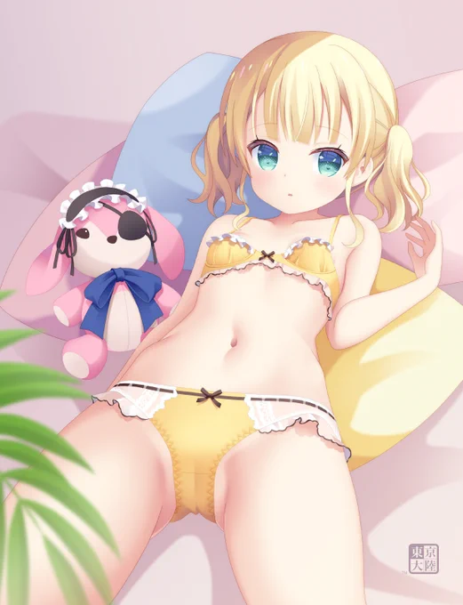 シャロちゃんの髪の長さでツインテールにすると「ぴょん」ってなっちゃうのだ。#ツインテールの日#京章_絵 