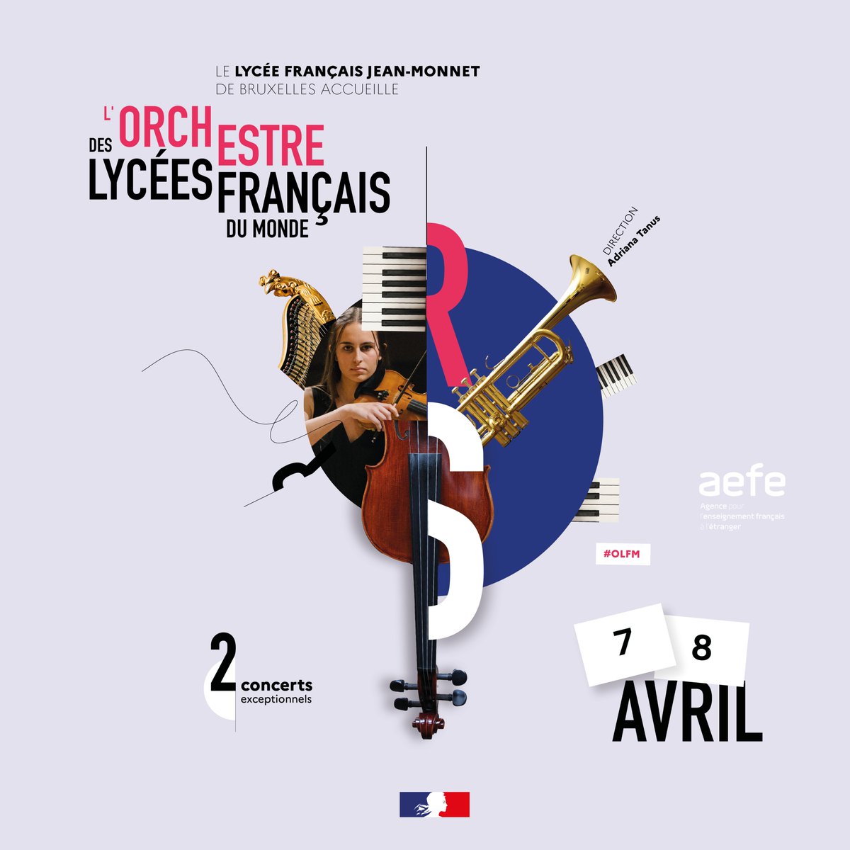 aefeinfo's tweet image. #OLFM | À VOS AGENDAS 
L’Orchestre des lycées français du monde poursuit son aventure musicale et sera accueilli à Bruxelles du 29 mars au 9 avril 2024. 70 musiciens et musiciennes ainsi que 35 choristes suivront un cycle de répétitions, clôturé par deux concerts exceptionnels !