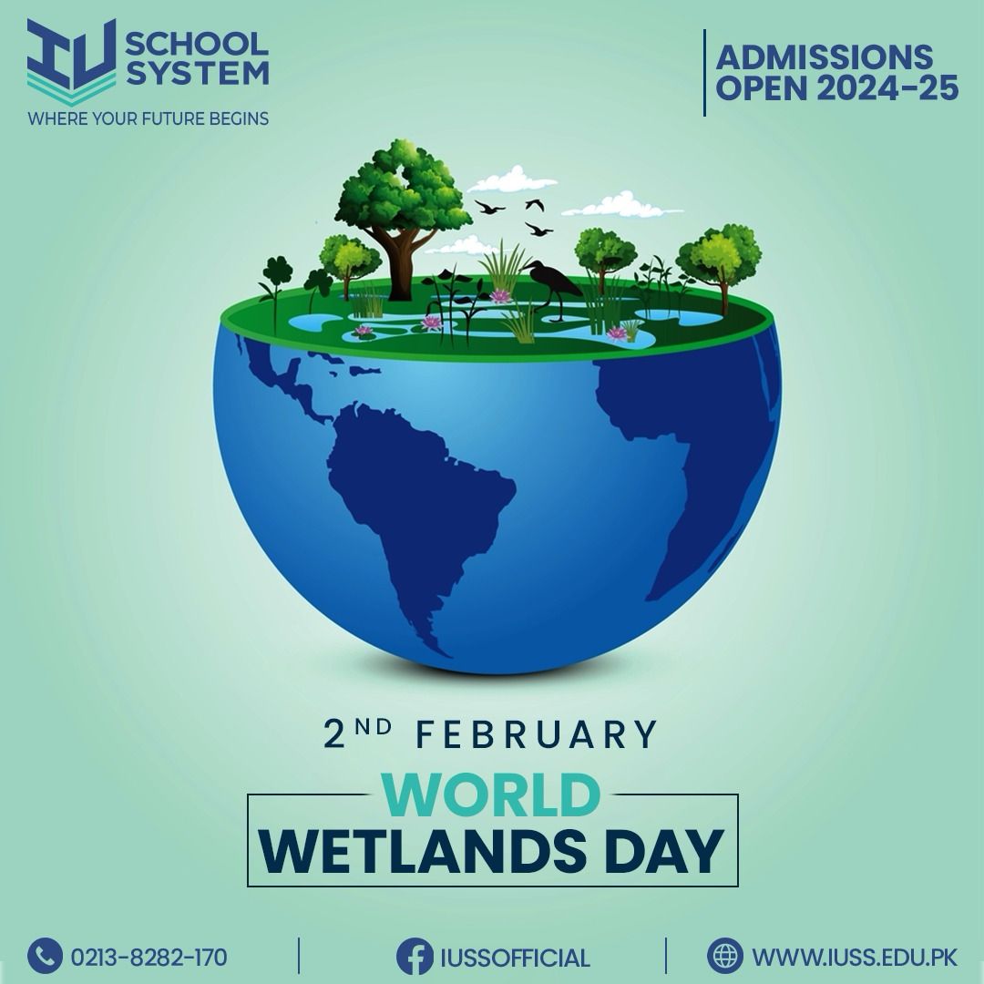 IUSchoolSystem's tweet photo. This World Wetlands Day, as we celebrate under the theme of "Wetlands and Human Wellbeing," let's cherish the symbiotic relationship between these vital ecosystems and our physical, mental, and environmental wellness. 
#WorldWetlandsDay #IUSS #WellbeingInWetlands #Sustainable https://t.co/StfodH1XLI