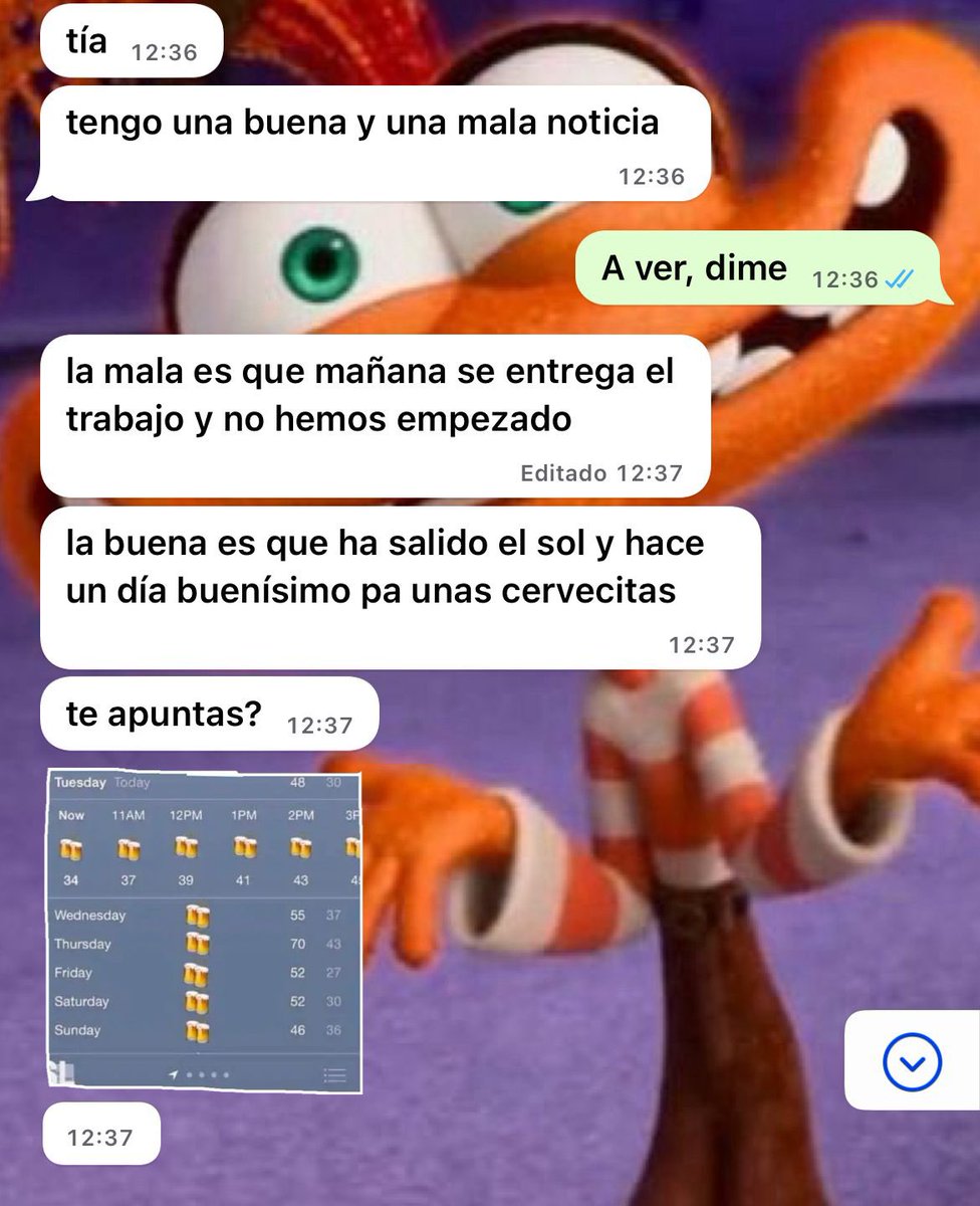 Wuolah's tweet photo. la predicción del tiempo que me gusta https://t.co/dit4EJVKAI