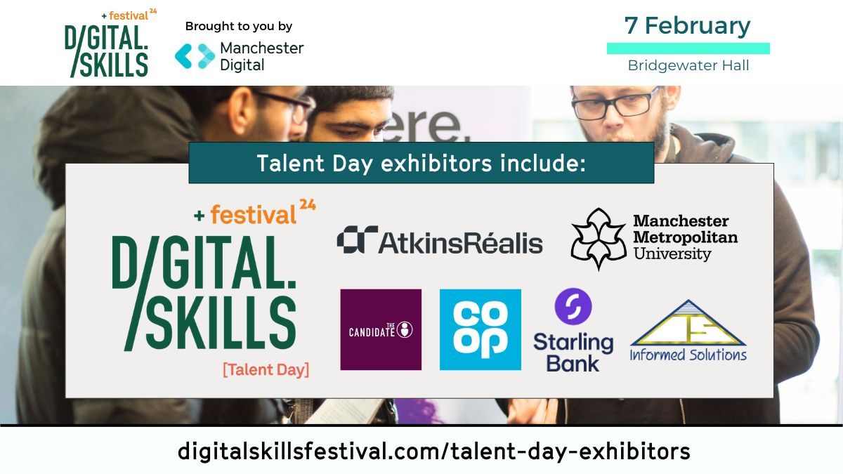 #MDTalentDay returns next week, where you can meet some of Manchester's leading tech employers &amp; trainers, such as:

👉 <a href="/atkinsrealis/">AtkinsRéalis</a>
👉 <a href="/ManMetUni/">Manchester Metropolitan Uni</a>
👉 <a href="/CoopDigital/">Co-op Digital Technology Team</a>
👉 <a href="/thecandidateuk/">The Candidate</a>
👉 <a href="/StarlingBank/">Starling</a>
👉 <a href="/InformedTweet/">Informed Solutions</a>

See all exhibitors and book here ➡️ buff.ly/3SmDwJA