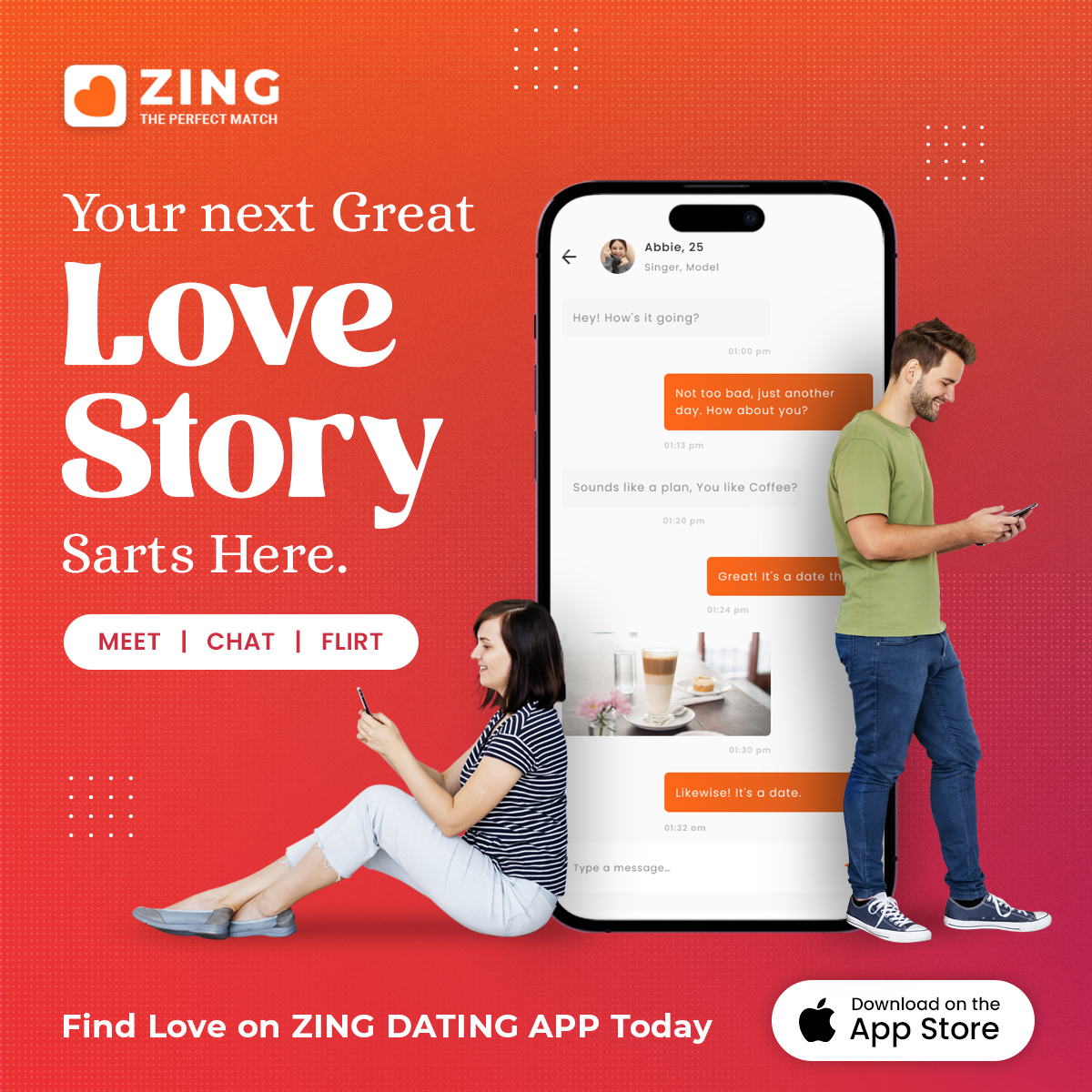 Zing_DatingApp's tweet photo. Unleash the magic of love with Zing Dating App!

Zing brings you a world of endless possibilities, where every chat is a chance for something extraordinary.

Ready for a love story that begins with a ZING?

#ZingLoveStory #FindLoveToday #ZingLove #ZingApp #ZingApplication https://t.co/nvp9iQ9ogc