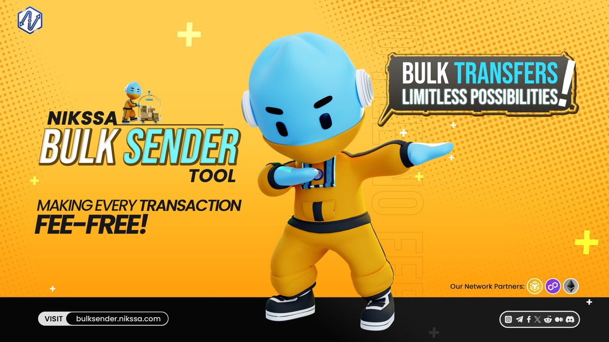 Nikssa_official's tweet photo. 🌐Unlock the Power of Bulk Transfers with Nikssa's Bulksender Tool - 😇Where  Possibilities Know No Limits, and Every Transaction Comes Fee-Free!💼

🌟https://t.co/fnP47edPHN

#Nikssa $NKS #tokentransfertool #BulkTransfer #BulkSenderTool #BNB #Polygon #ETH #TokenBulkSender https://t.co/gc5PF2MKN7