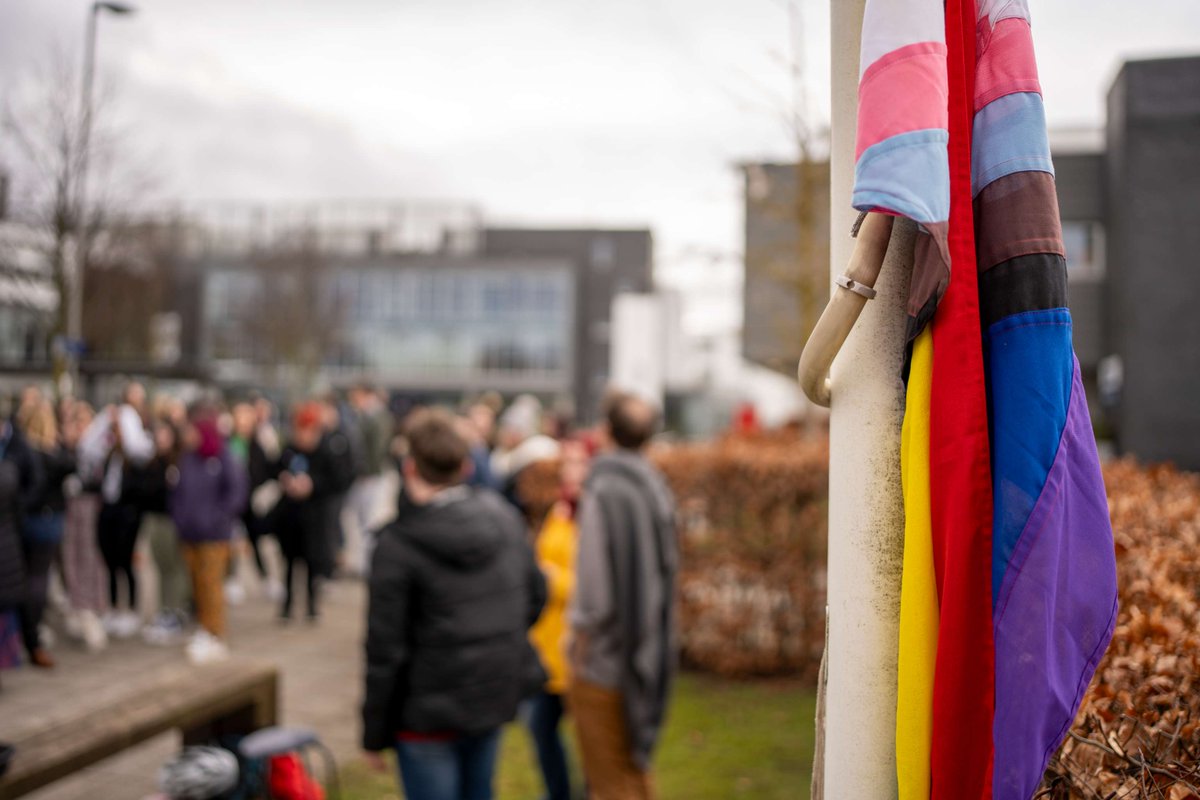 🏳️‍🌈Yesterday, QMU's Students' Union observed the start of #LGBTHistoryMonth with the 7th annual Flag Raising Ceremony, this year debuting the Progress Flag. Thank you to everyone who joined us. #QMUBelong #Edinburgh