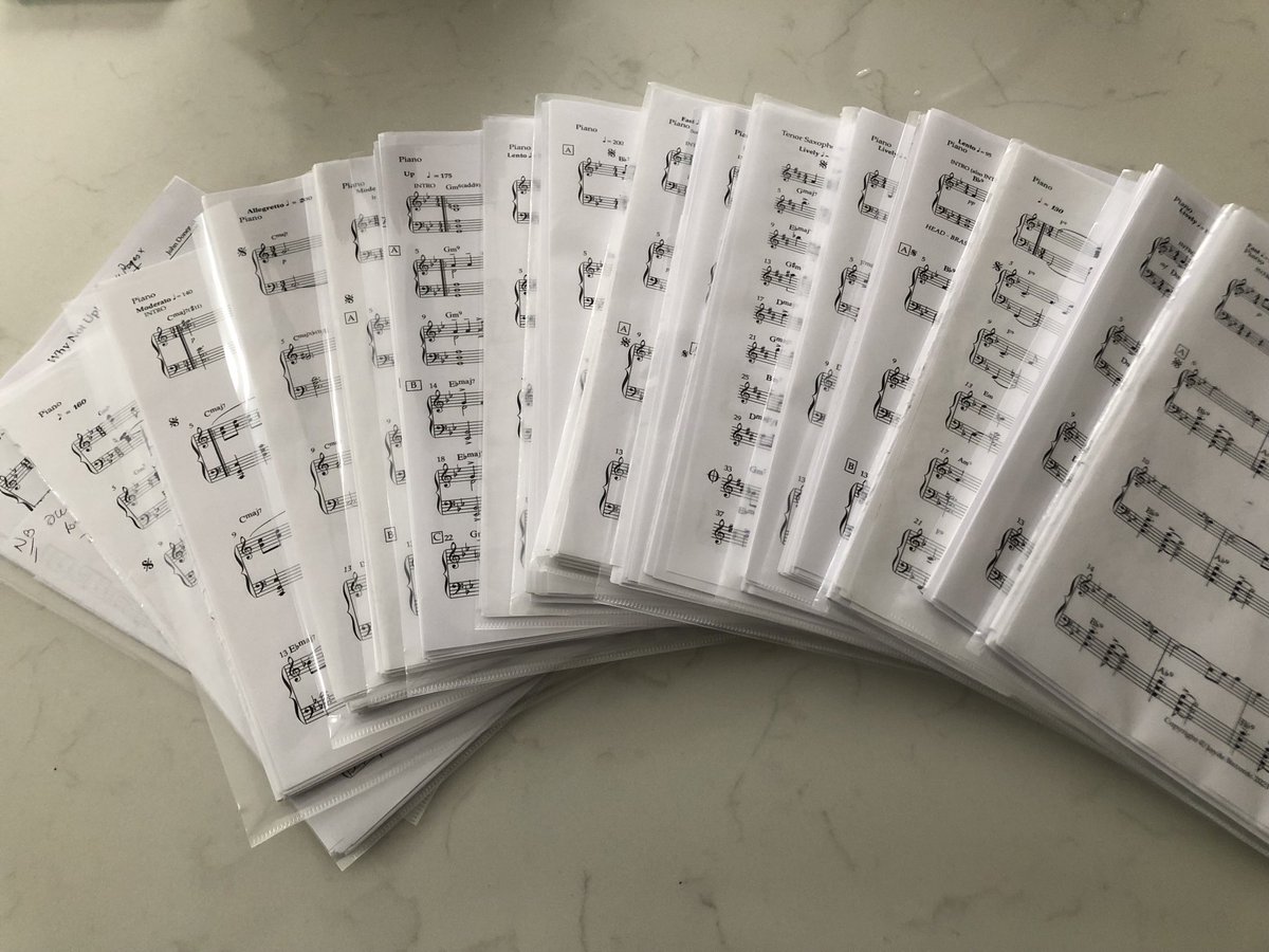 This is the culmination of months’ of work. All the charts ready for recording John Donegan - The Irish Sextet, volume 3, in March. Watch this space for further updates.