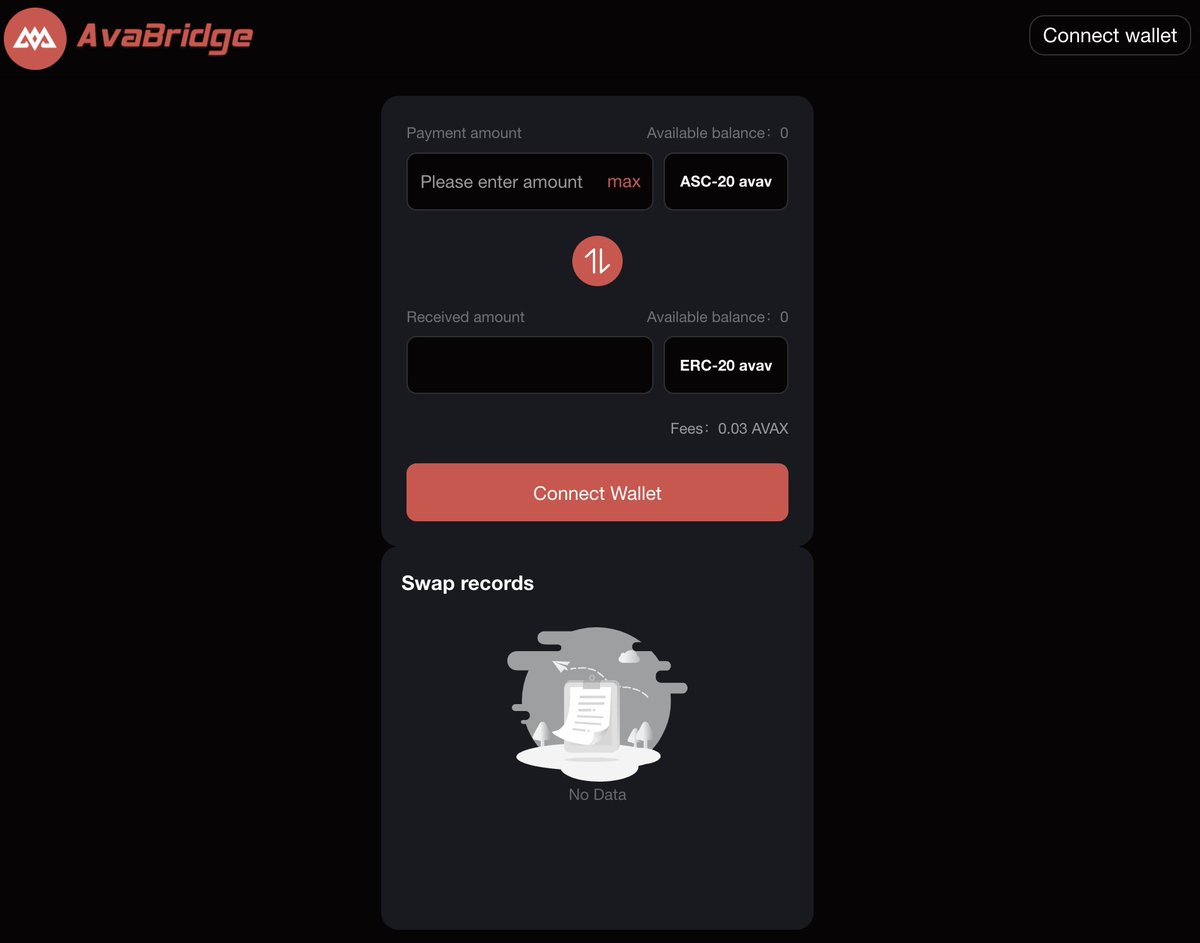 AvaBridge is Live Now🚀

AvaBridge is a cross-chain bridge for ASC-20 Inscriptions to ERC-20 Tokens, enabling bidirectional conversion. Users can freely convert ASC-20 Inscriptions into Avalanche's ERC-20 Tokens or revert ERC-20 Tokens back to Inscriptions.🔄

AvaBridge will