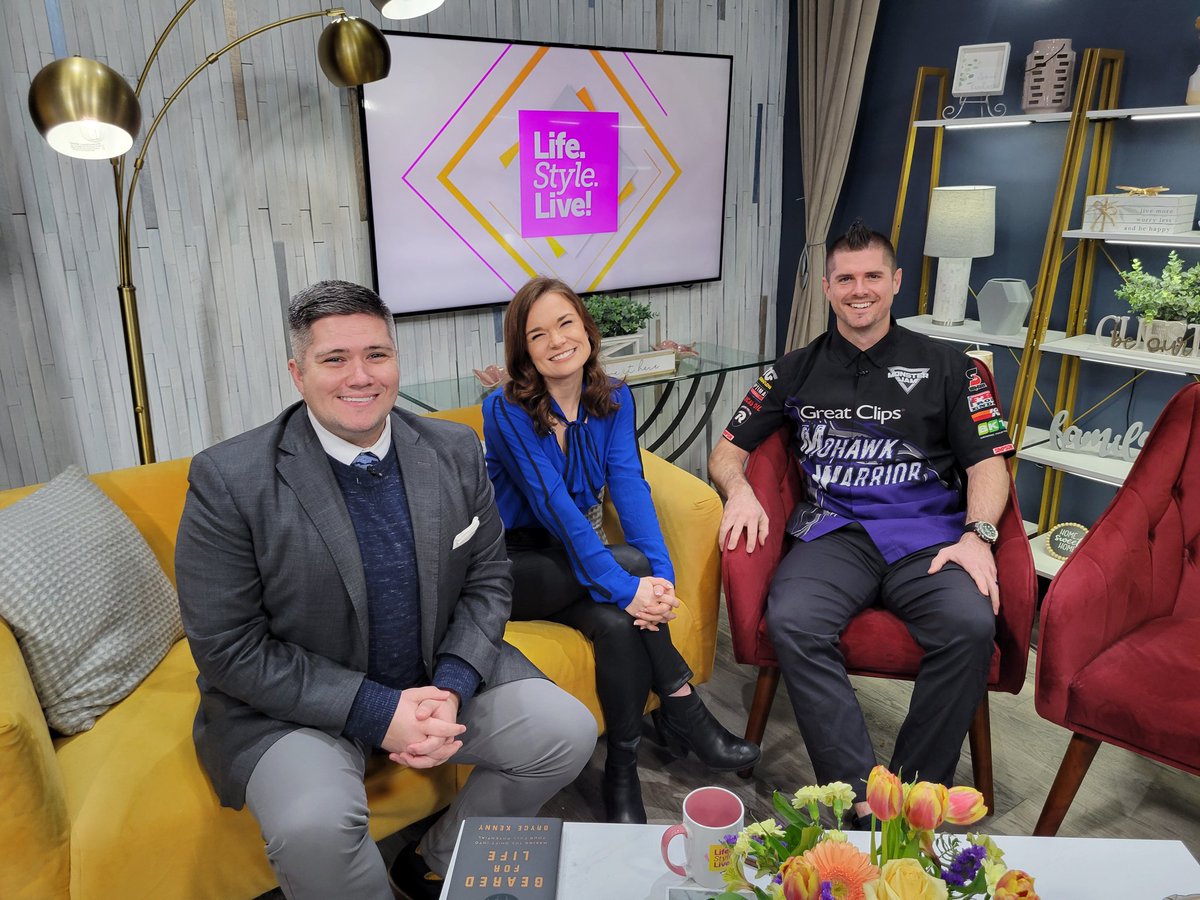 NikkiAriesMedia's tweet image. Love having my racing friends in the studio! Thanks to @BryceKenny for coming on @LifeStyleLive8 to talk @MonsterJam &amp;amp; your book - Geared For Life! #MohawkWarrior