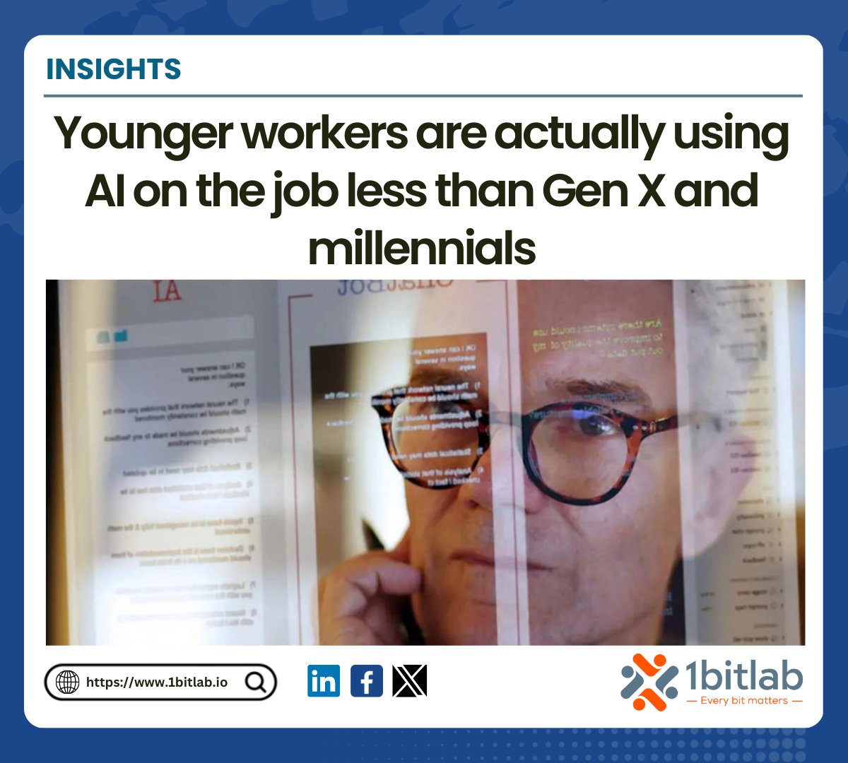 1bitlabtechjsc's tweet photo. 🔍 Ernst &amp; Young's research reveals older workers in the US, including Gen Xers and millennials, are more inclined to use AI like ChatGPT than GenZ. Despite growing up with tech, only 63% of GenZ reported using AI tools at work. #AI #GenZ #TechTrends 🚀 https://t.co/O5NHXaqzOL