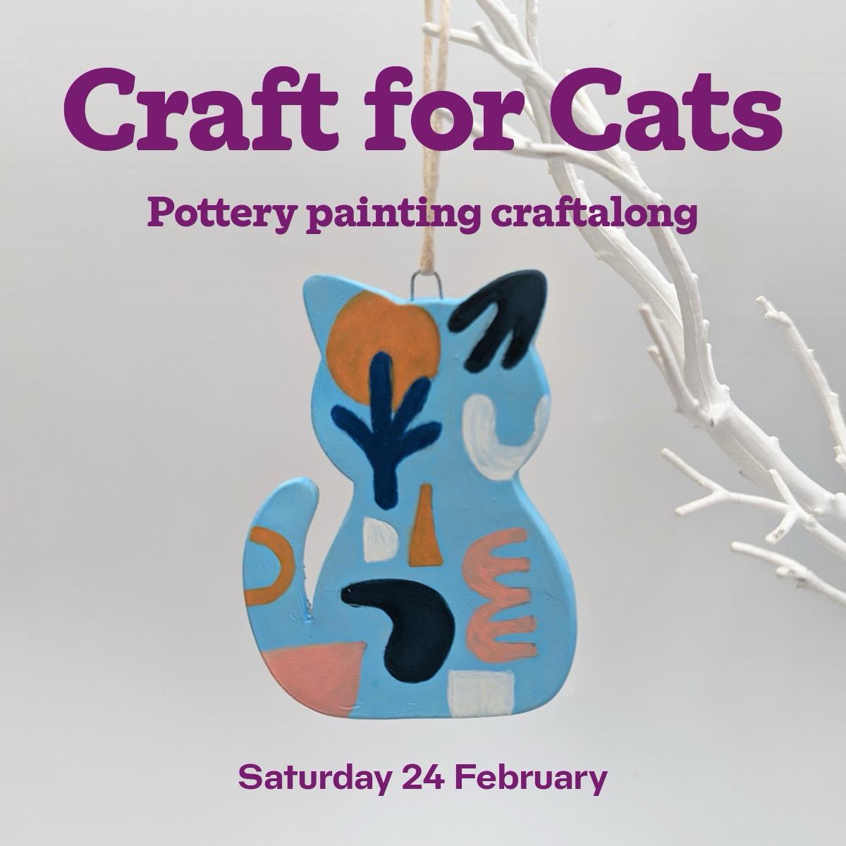 New year, new craft! #CraftForCats is back for 2024 with inspiration from #TheGreatPotteryThrowDown.   Join us on 24 February to paint a moggy masterpiece on an exclusive handcrafted pottery cat design! 2 kit choices are available. More details & sign up: cats.org.uk/potterycraft