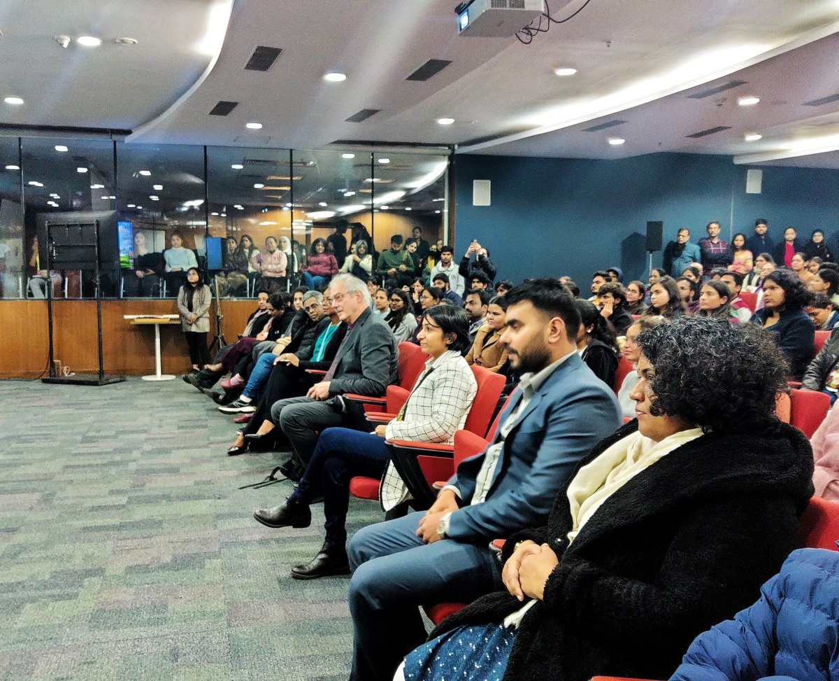 What an exceptional day at <a href="/IGIBSocial/">CSIR-IGIB</a>! The esteemed Nobel laureate <a href="/MortenMeldal/">Morten Meldal</a> and his wife, <a href="/TheSaintedDoc/">Phaedria St Hilaire</a>, graced us with their presence. Mr. Mendal's charming wit and the childlike joy within him added a touch of magic to the occasion, making it truly unforgettable!!! (1/2)