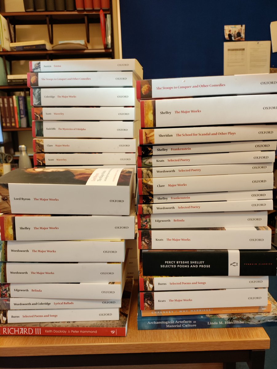 Just when you think it's going to be a quiet Friday afternoon at the Library office, the Leaning Tower of Oxford World's Classics gets delivered to the cataloguing desk! 📚📚📚