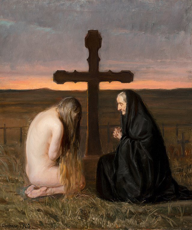 lastbreakofdawn's tweet photo. Grief. Anna Ancher, 1902. https://t.co/qyYKBjg1I1
