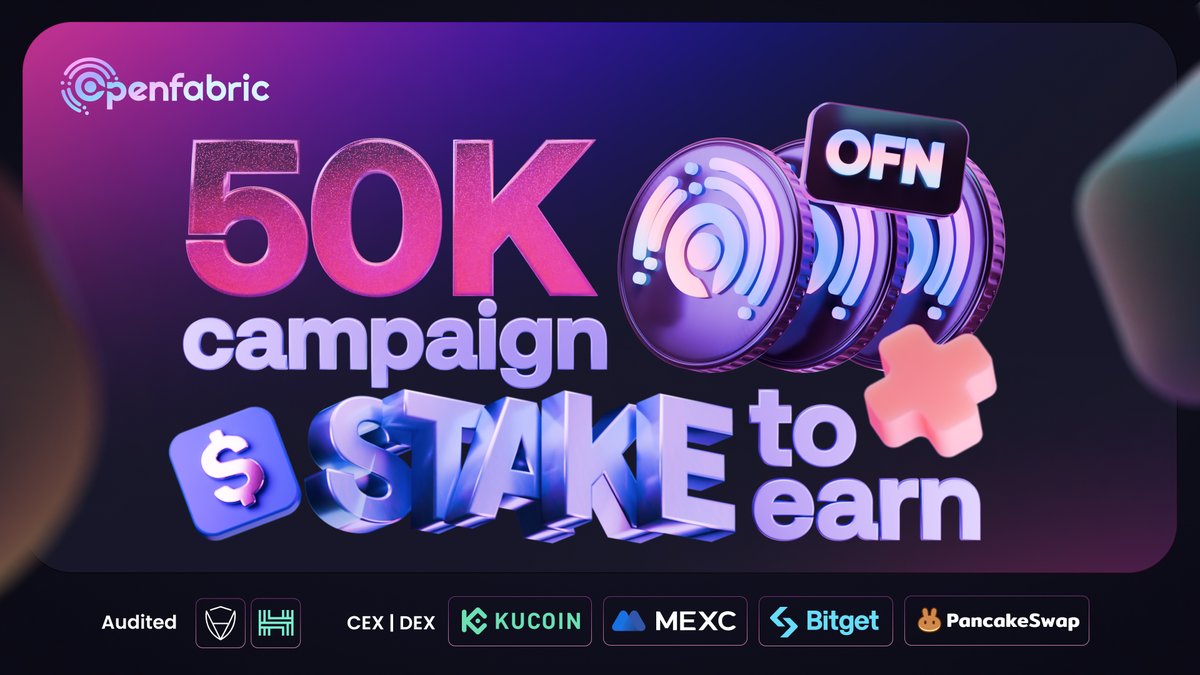 openfabricai's tweet image. Openfabric Stake To Earn Campaign is live!🥳

A total reward of 50,000 $OFN ($10k) will be shared among randomly selected participants, and extra $520 in $OFN for the top referrals.💃

ℹ️Learn more: gleam.io/znOYR/buystake…

#stake #giveaway #Web3