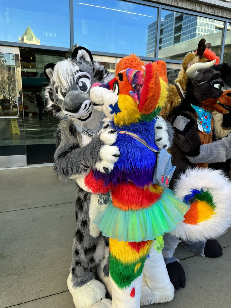 Look at this colorful goof, @CharmHusky 
Happy #FursuitFriday!

#furry #cosplay #furcon
