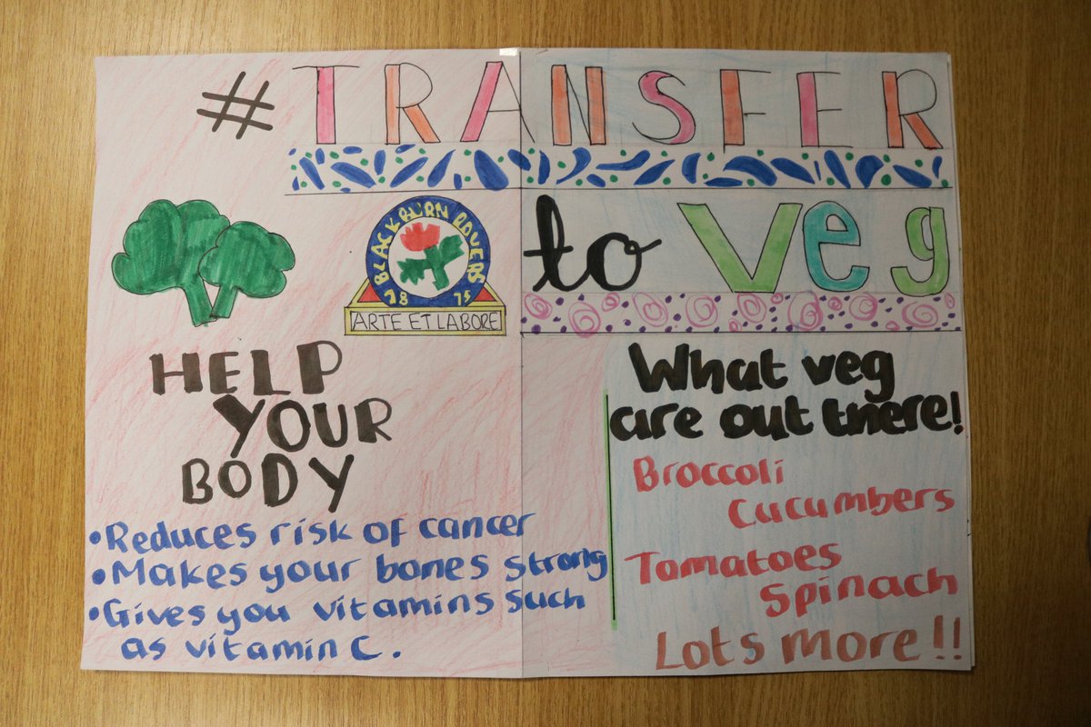 BRFCTrust's tweet photo. 🫛This week students at our Move and Learn partner school Lammack Primary School have been creating posters promoting #GreenFootballWeekend's theme #TransfertoVeg, take a look!
#BRCTInclusion #BRCTHealthandWellbeing #joyofmoving https://t.co/X10x1AS61r