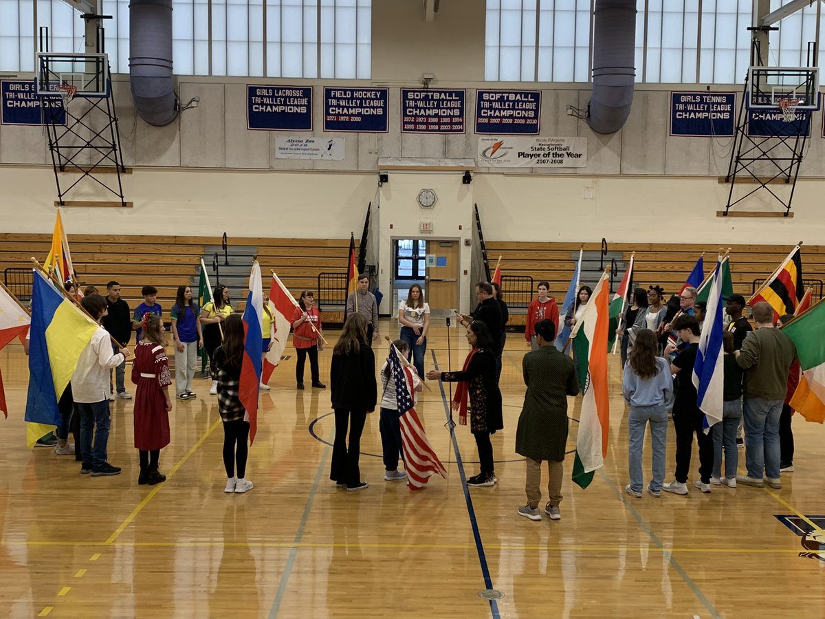 Kstcoeur's tweet photo. AHS is ready for our Flag Celebration- 30 plus countries represented by our students and staff. #ClockerPride https://t.co/gc0nGGw3h7