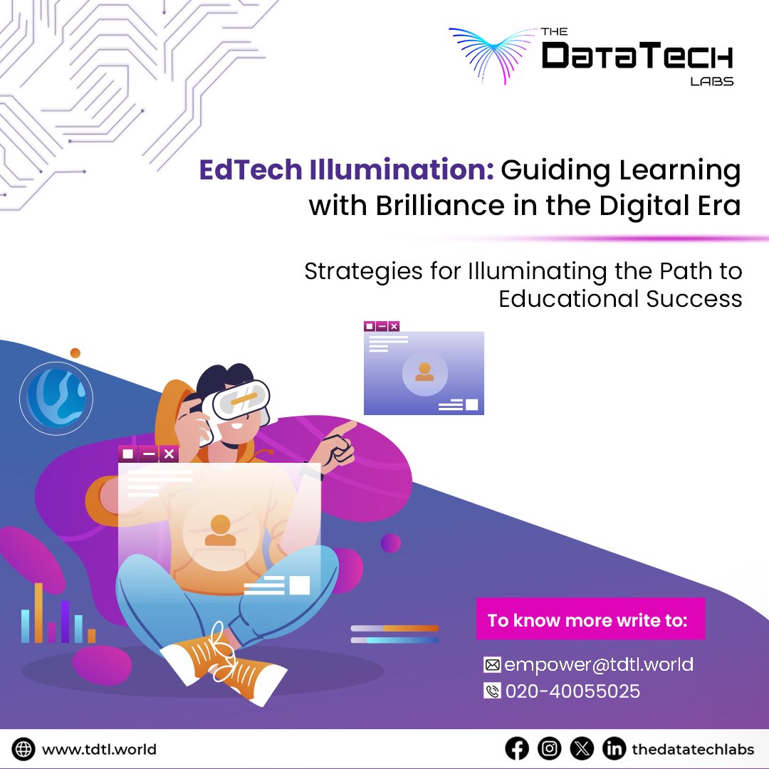 thedatatechlabs's tweet image. In the digital era, illumination is not just about light; it&apos;s about insight.

Call ☎️ 020-40055025

Email 💌 empower@tdtl.world

Visit 🔗 tdtl.world

#DigitalLearningJourney #TechInEducation #IlluminateLearning  #TheDatatechLabs