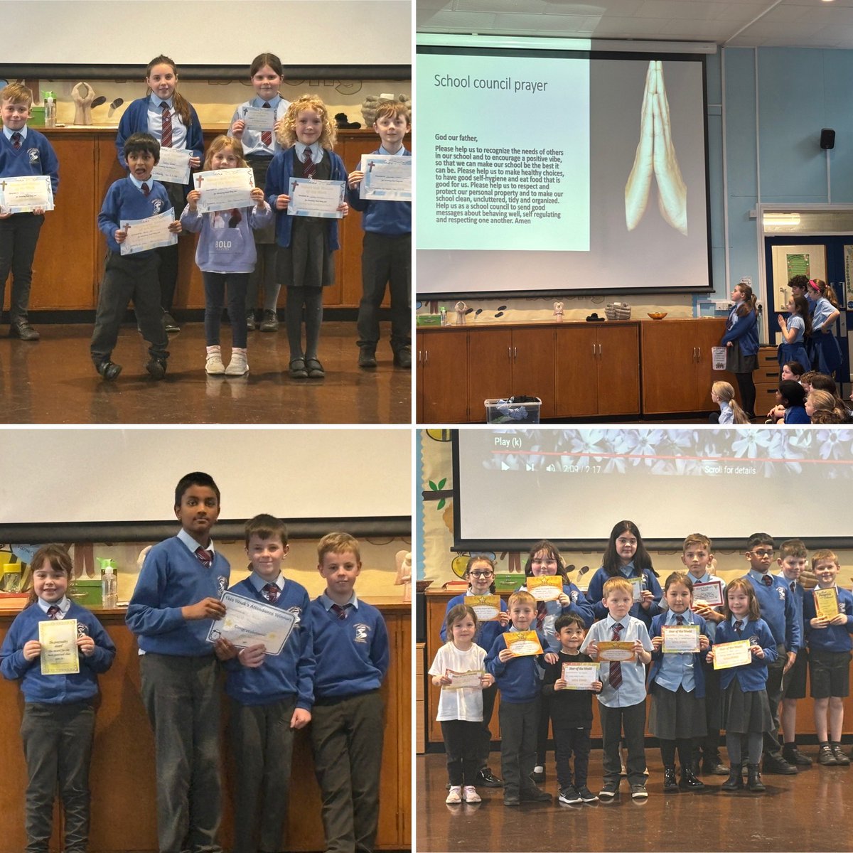 OLAPrimary's tweet photo. Llongyfarchiadau to our award winners this week! Seren Y Wythnos, siarad cymraeg, those living out the virtues 'Compassionate & Loving',punctuality and attendance! Diolch to our School Council & Criw Cymraeg for leading part of our assembly 🌟 #NotInMissOut #ambitiouslearner https://t.co/ppvT0qnqSZ