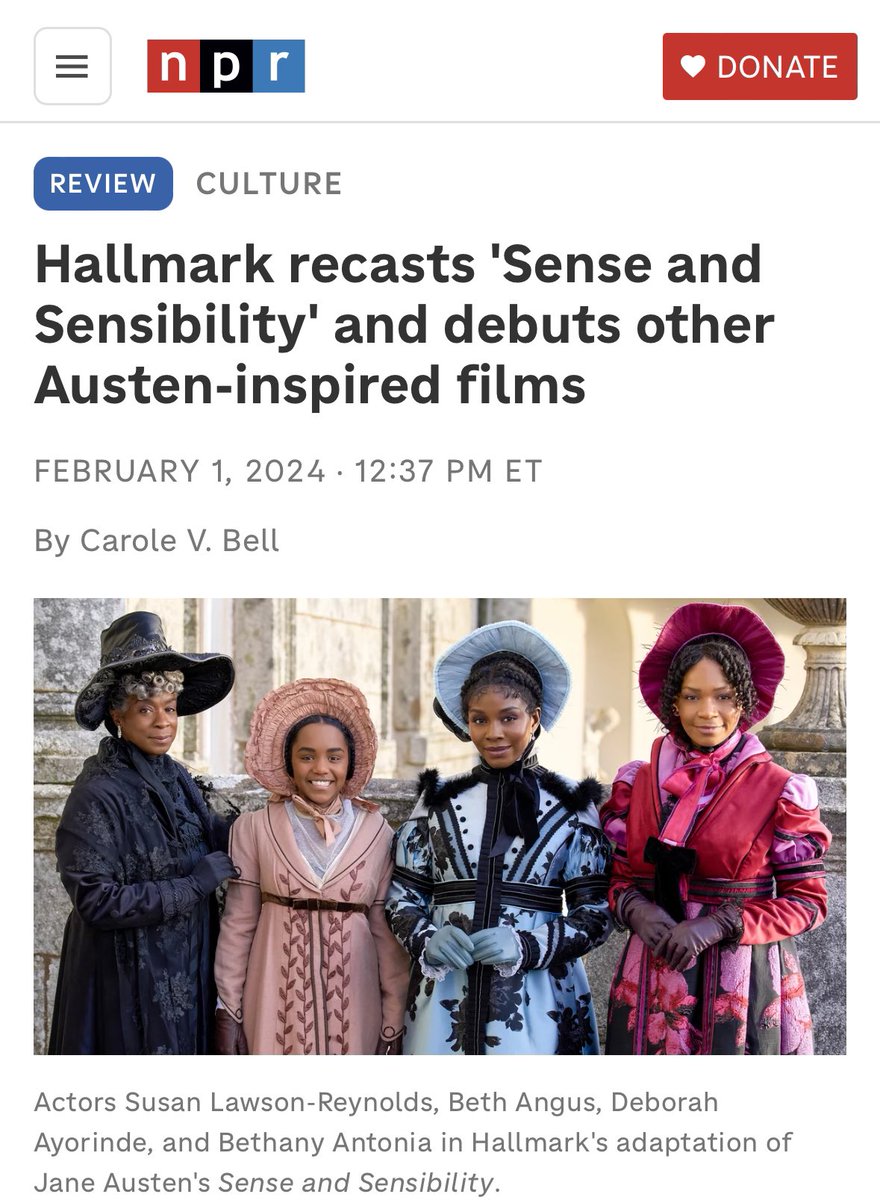 The novel is set in South West England, London, and Sussex, between 1792 and 1797 and this is what the new cast looks like. 

They are rewriting history in front of our very eyes.