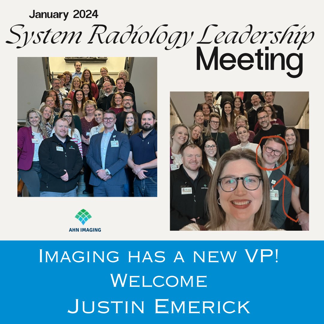 AHNImaging's tweet photo. We were all very excited to meet our new Imaging Institute VP at the January system radiology leadership meeting.
#AHNImaging @AHNToday @AHNRadRes #ImagingTeam #NewVP #ImagingInstitute https://t.co/ojidyrTcm9